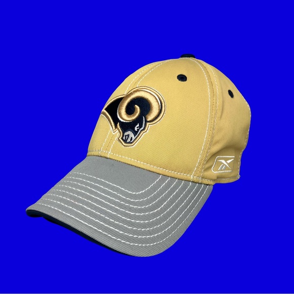 ☀️ Reebok St. Louis Rams NFL Football Dad Gold/Gray Y2K Vintage - Picture 2 of 9